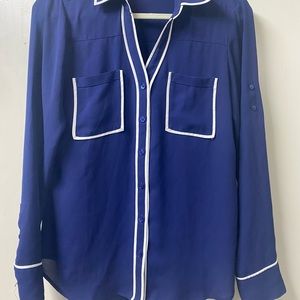 Navy blue button blouse